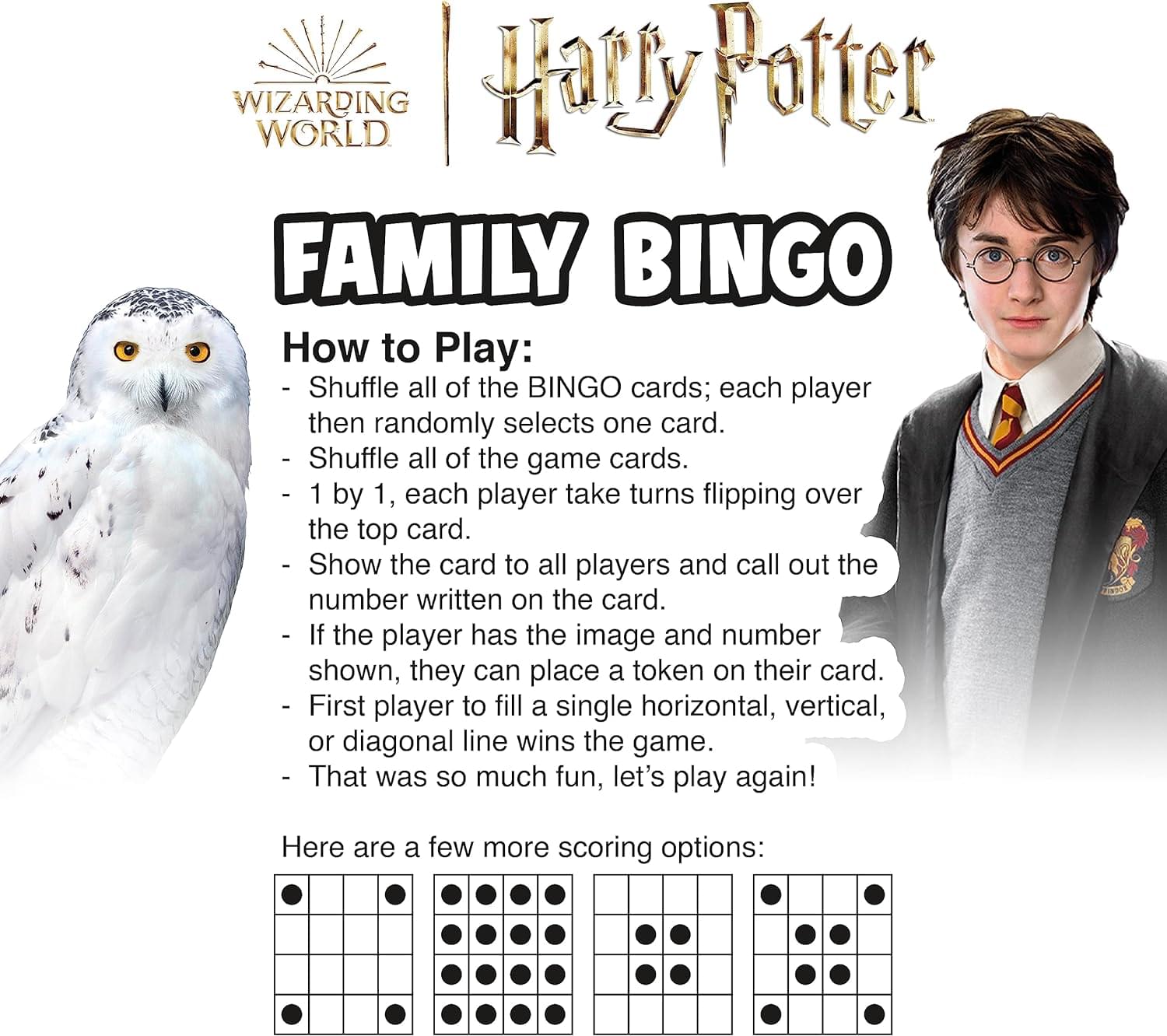 Harry Potter Family Bingo Game