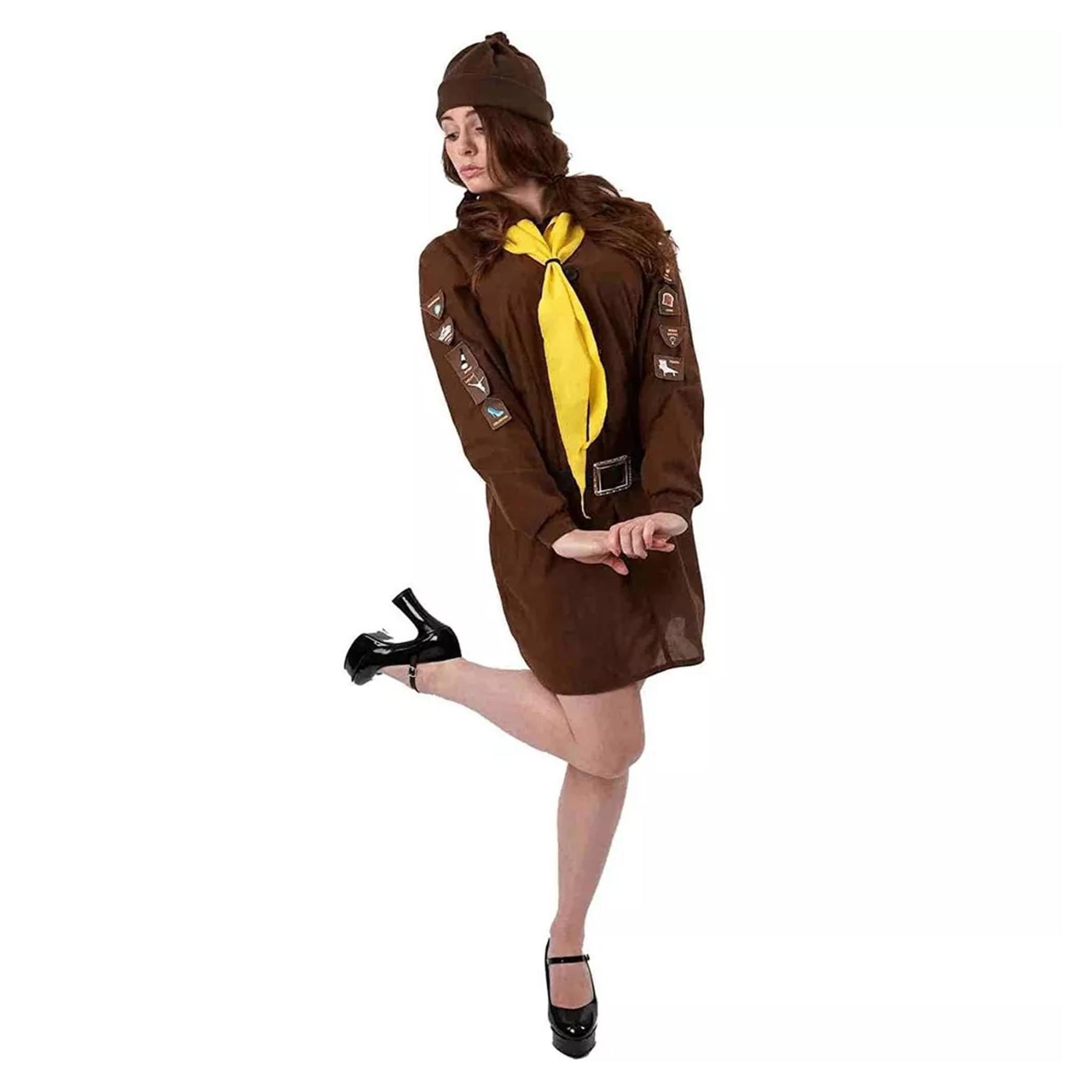 Girl's Brownie Uniform Adult Costume Small