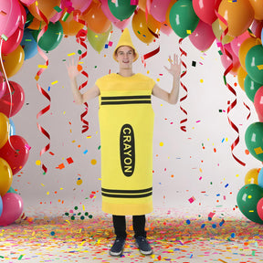 Men's Yellow Crayon Adult Costume One Size