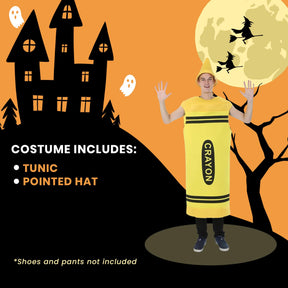 Men's Yellow Crayon Adult Costume One Size