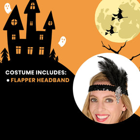 Deluxe Black Sequin Flapper Adult Costume Headband