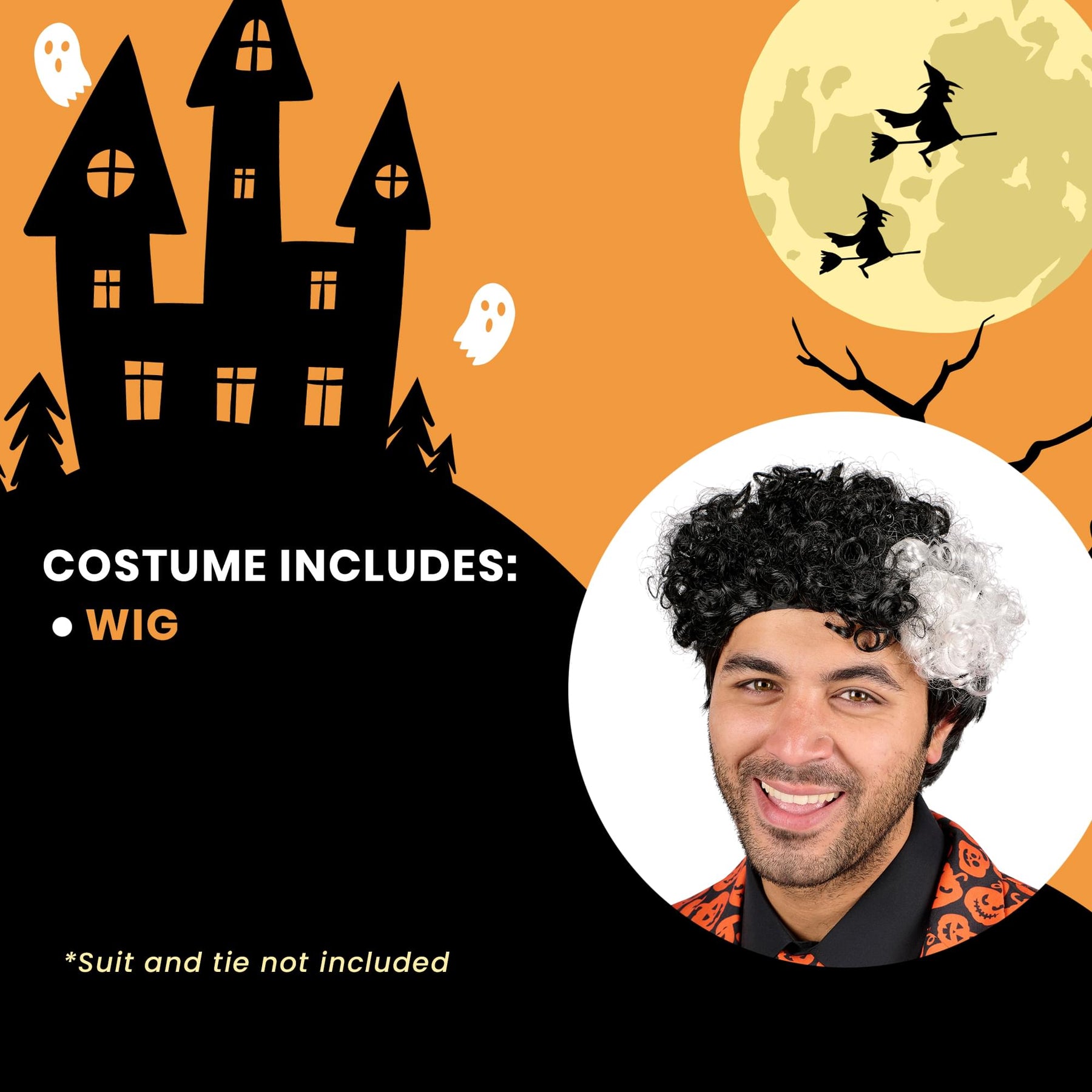 David S. Pumpkins Inspired Adult Costume Wig