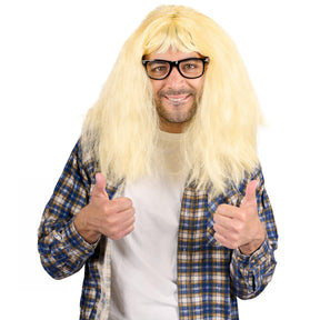 Blonde Nerd Adult Costume Wig & Glasses