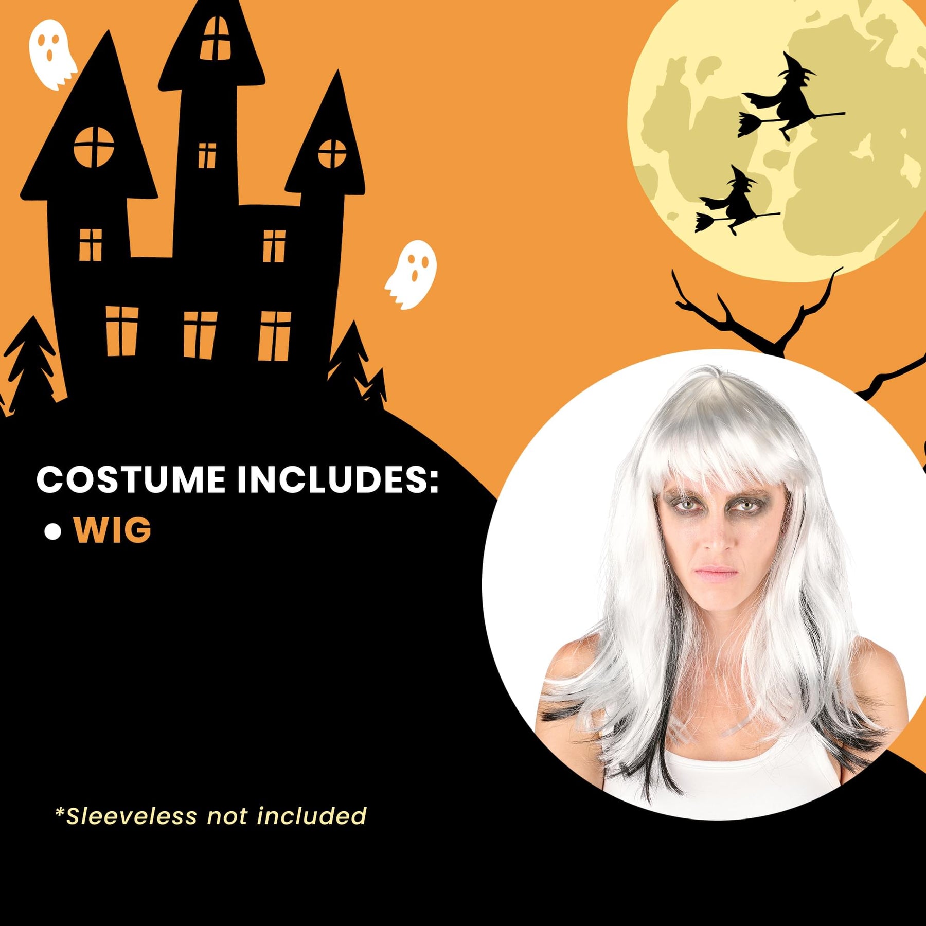 Ghost Adult Costume Wig