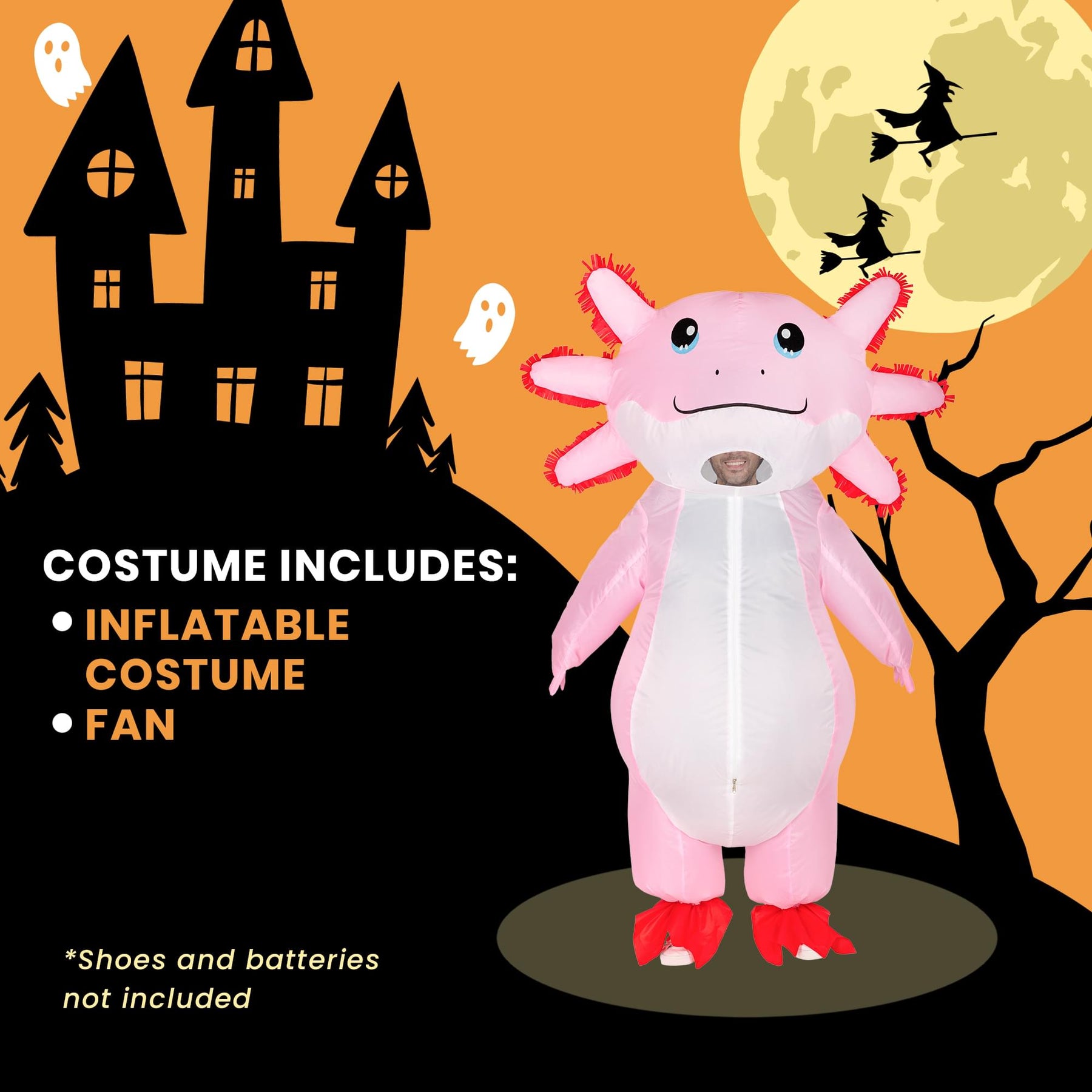 Axolotl Inflatable Adult Costume | One Size