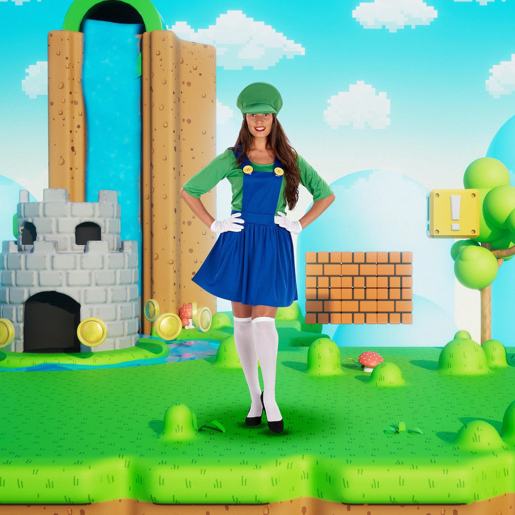 Adult Green Plumber Dress Costume