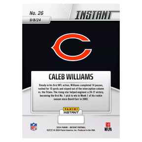 NFL 2024 Panini Instant Base Card | #26 Caleb Williams