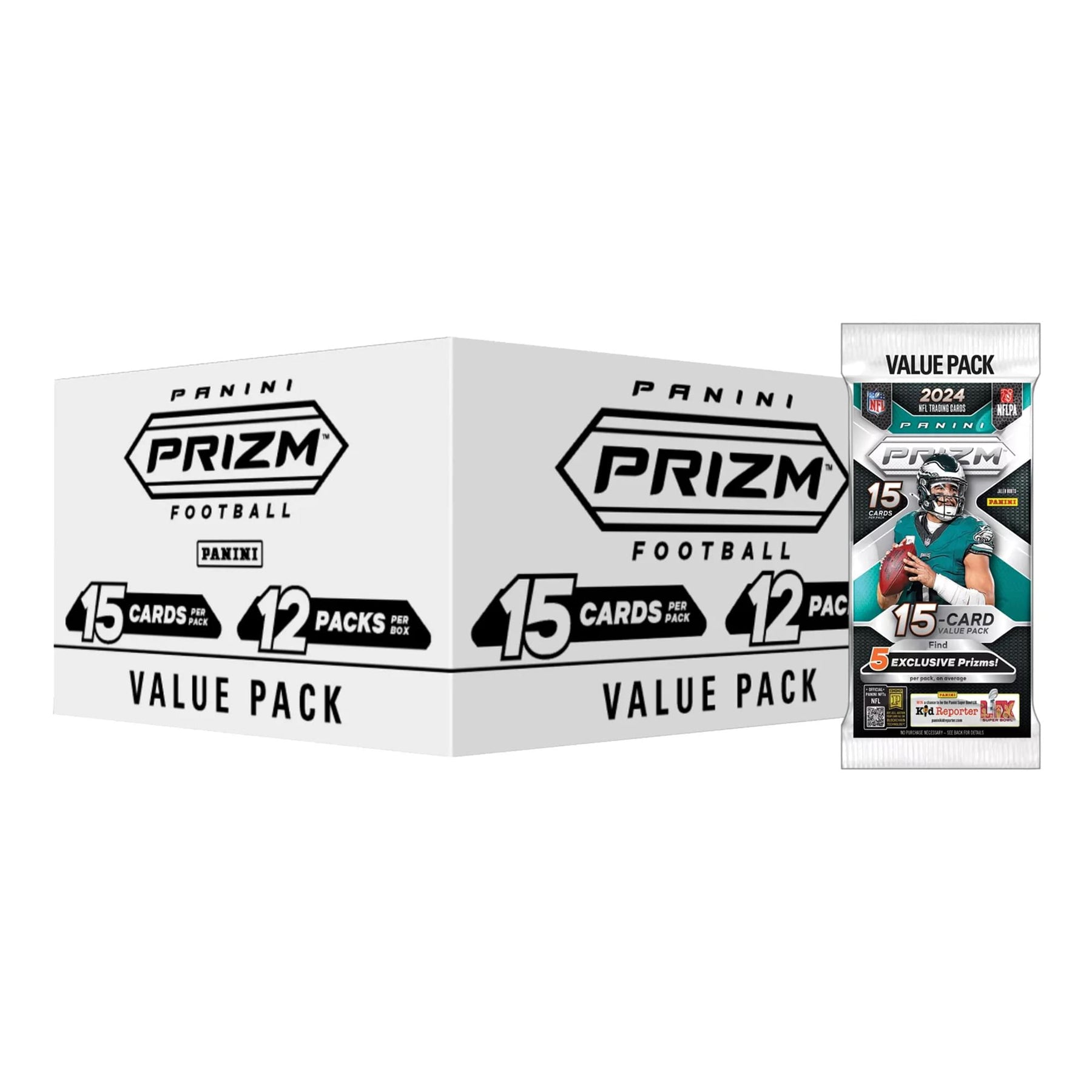 NFL 2024 Panini PRIZM Football Trading Card Fat Pack| 12 Packs