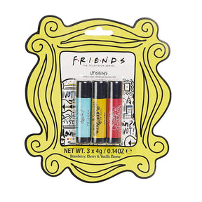 Friends TV Show Lip Balm Trio | Set of 3 | Strawberry | Vanilla | Cherry