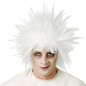 Shock Treatment Mad Scientist White Costume Wig