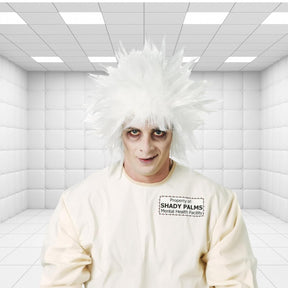 Shock Treatment Mad Scientist White Costume Wig