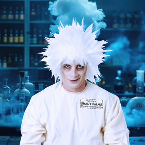 Shock Treatment Mad Scientist White Costume Wig