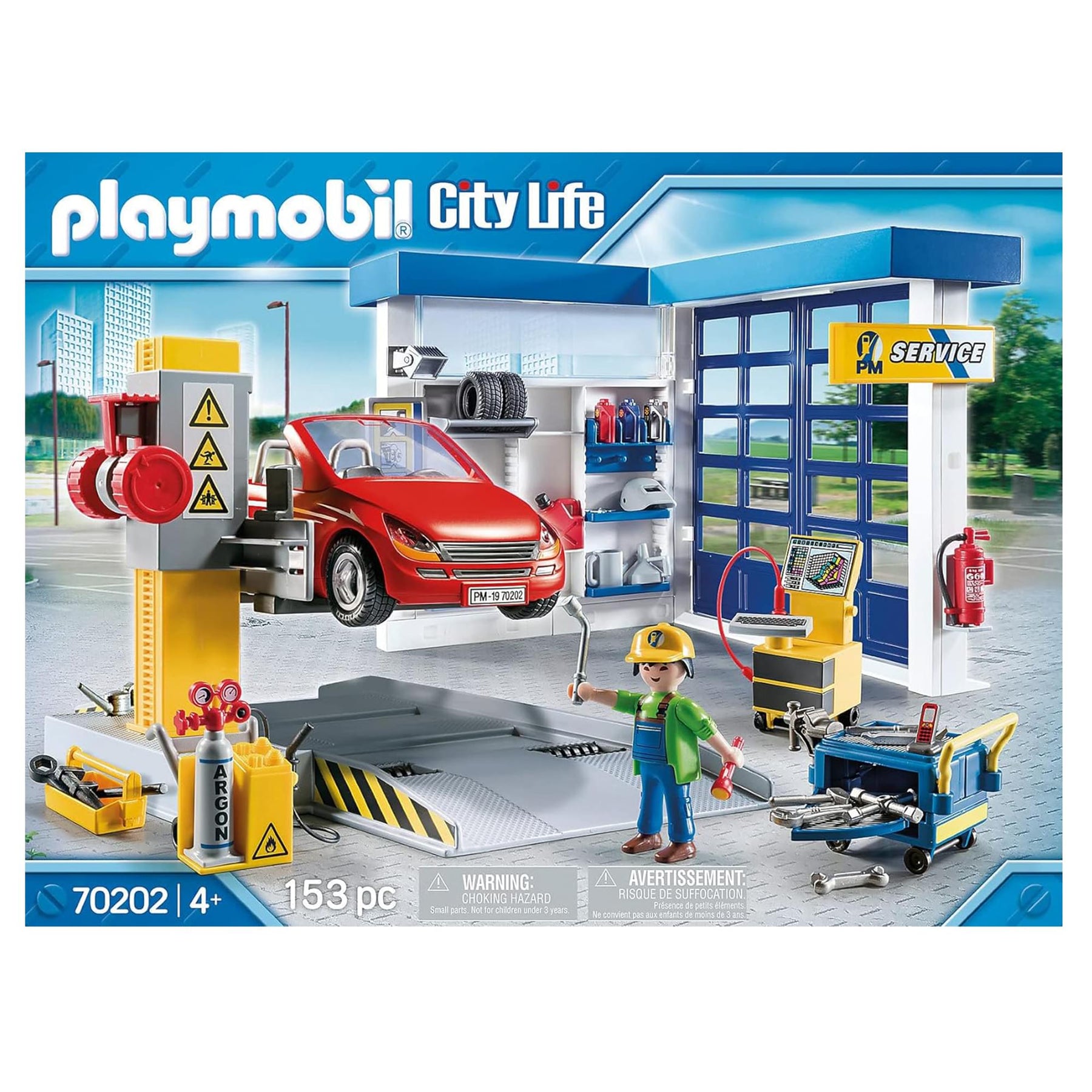 Playmobil #70202 City Life Car Repair Garage 153 Piece Building Set