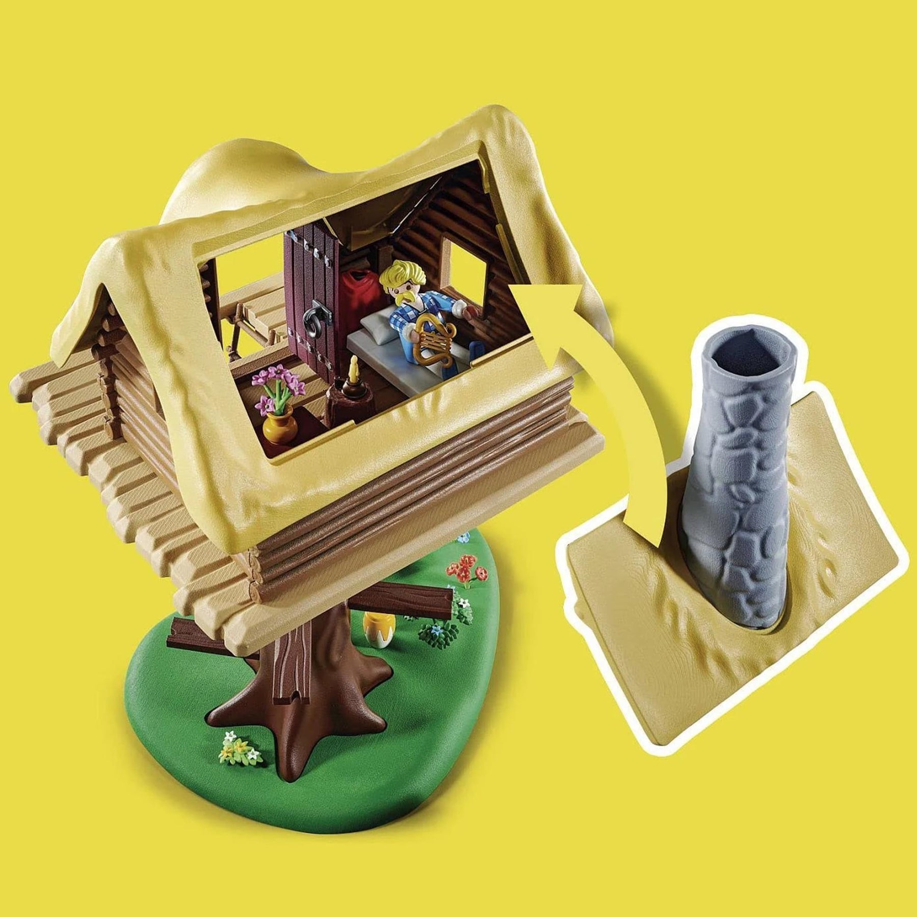 Playmobil 71016 Asterix: Cacofonix With Treehouse Building Set