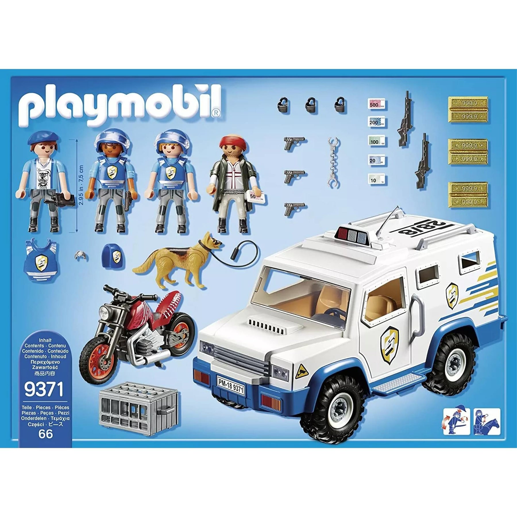 Playmobil 9371 City Action Armored Van 66-Piece Building Set