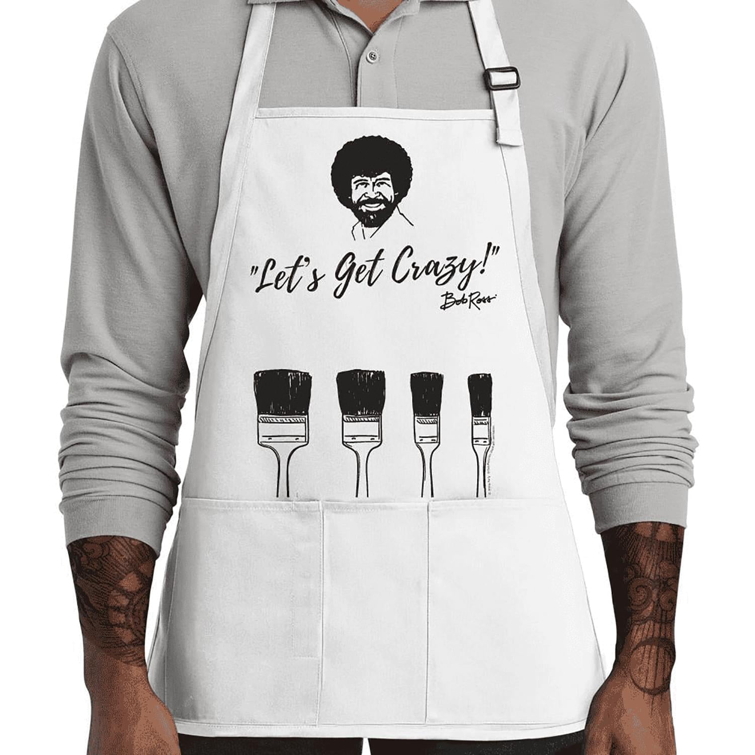 Bob Ross Let's Get Crazy Three Pocket Adult Apron