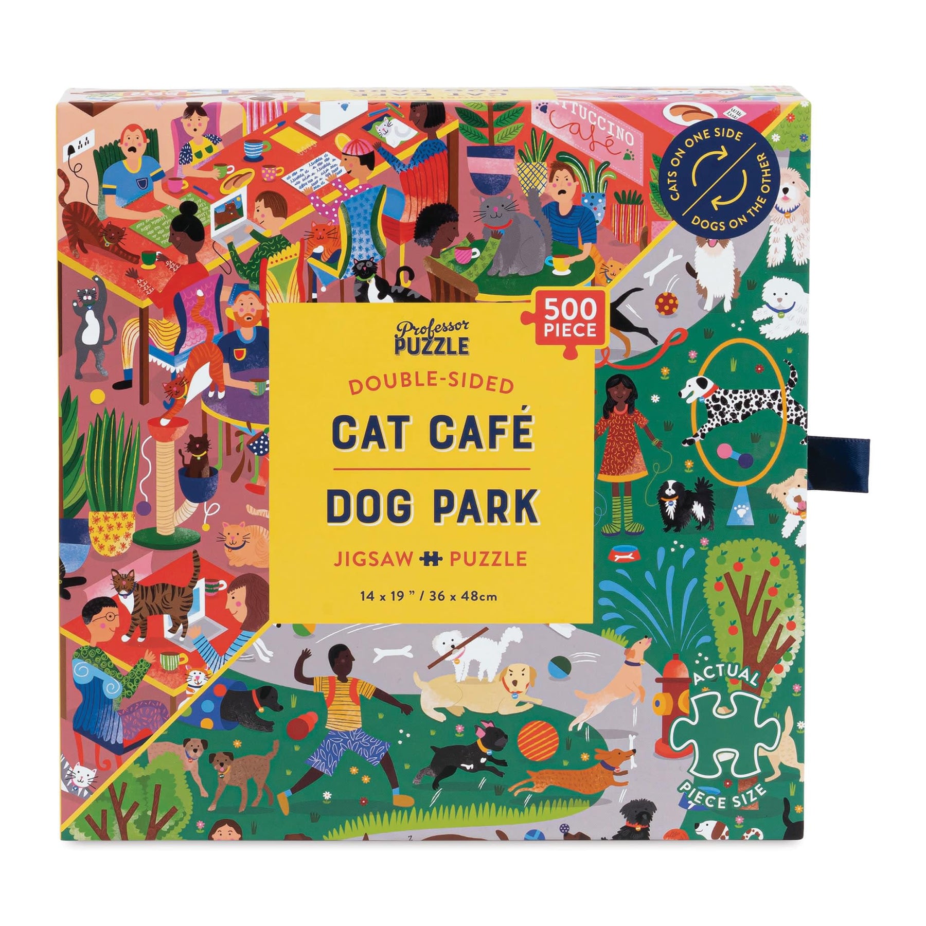 Cat Cafe & Dog Park Double Sided 500 Piece Jigsaw Puzzle