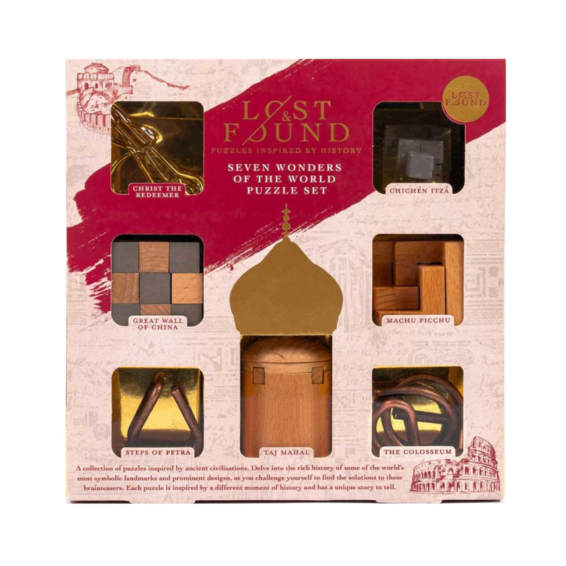 Seven Wonders of the World Brainteaser Puzzle Set of 7