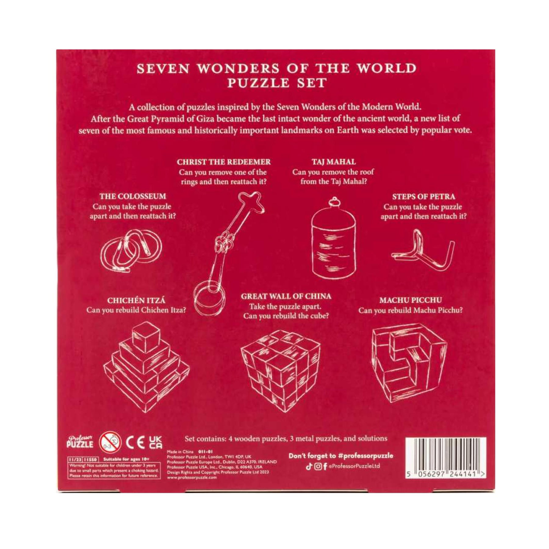 Seven Wonders of the World Brainteaser Puzzle Set of 7