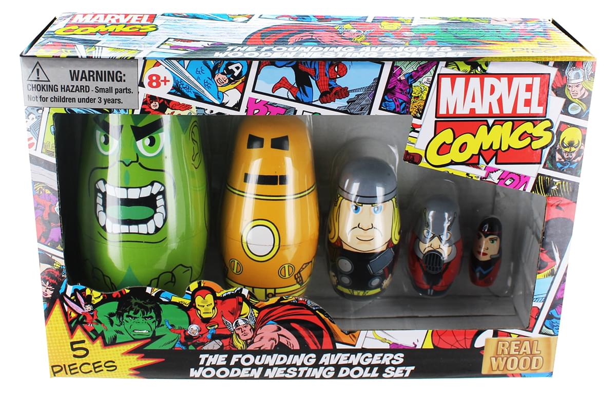 Marvel The Founding Avengers Set of 5 Wood Nesting Dolls