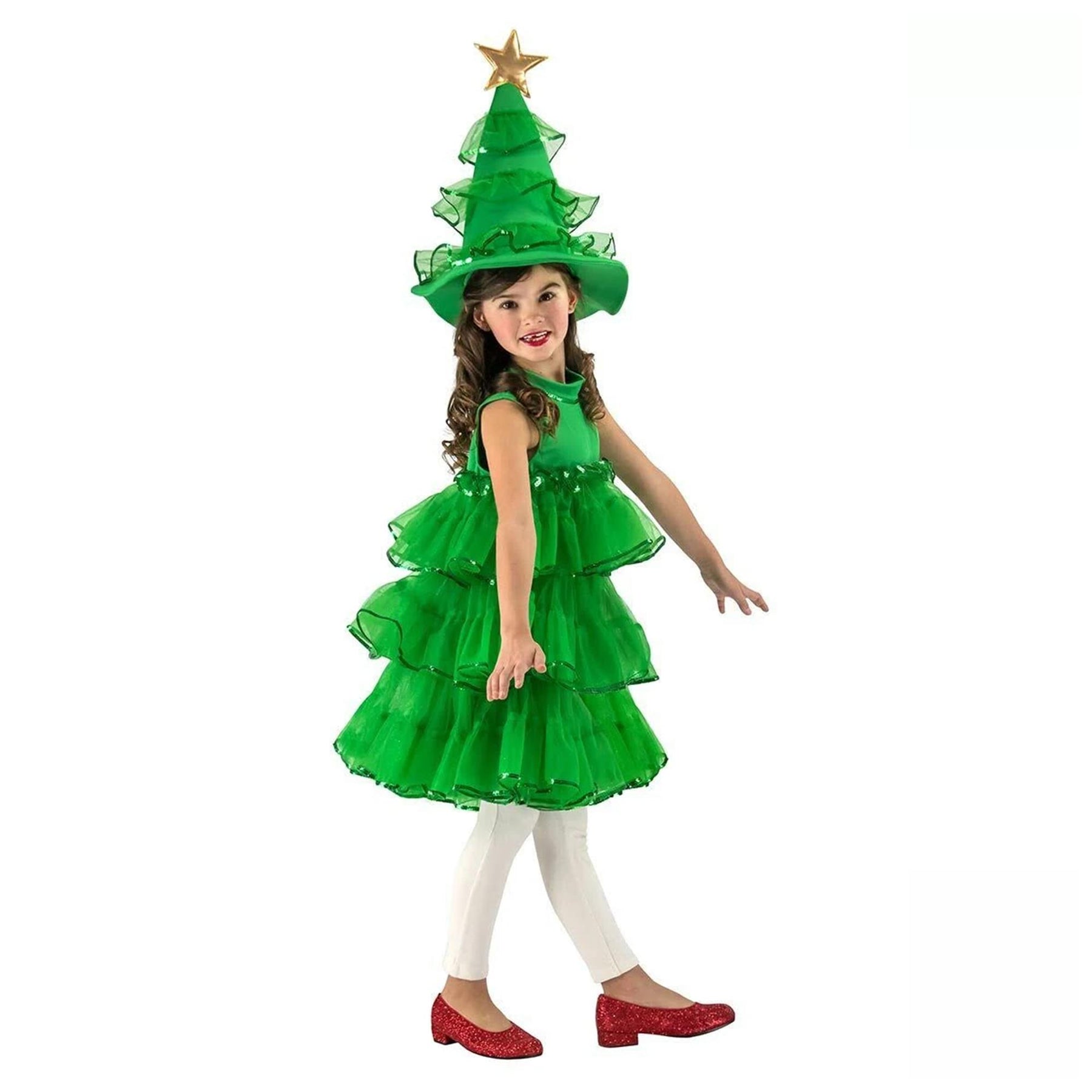 Glitter Christmas Tree Child Costume Small