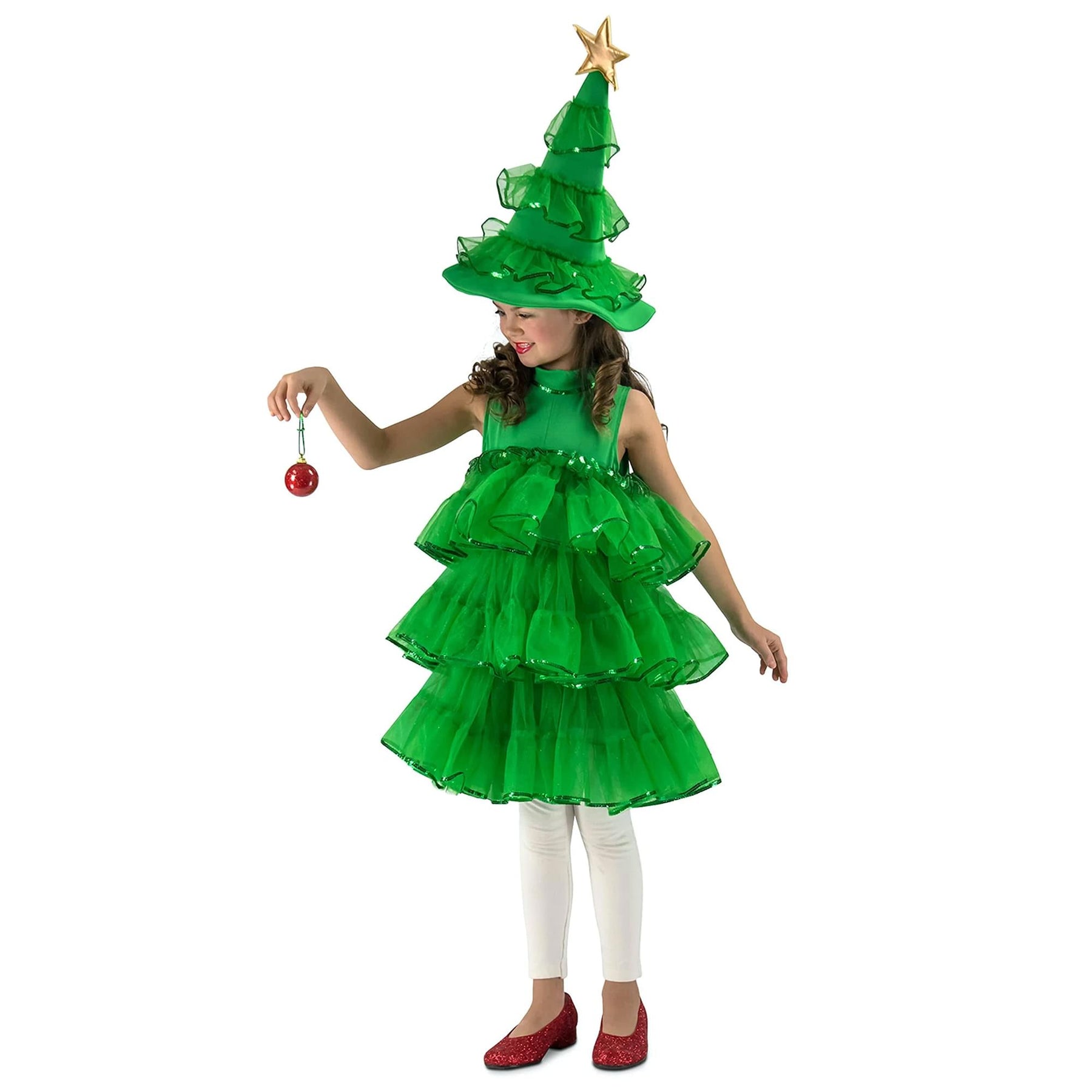 Glitter Christmas Tree Child Costume Small