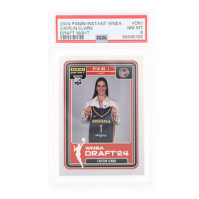 WNBA 2024 Panini Instant Caitlin Clark Draft Night #DN1 Rookie Card | PSA 8