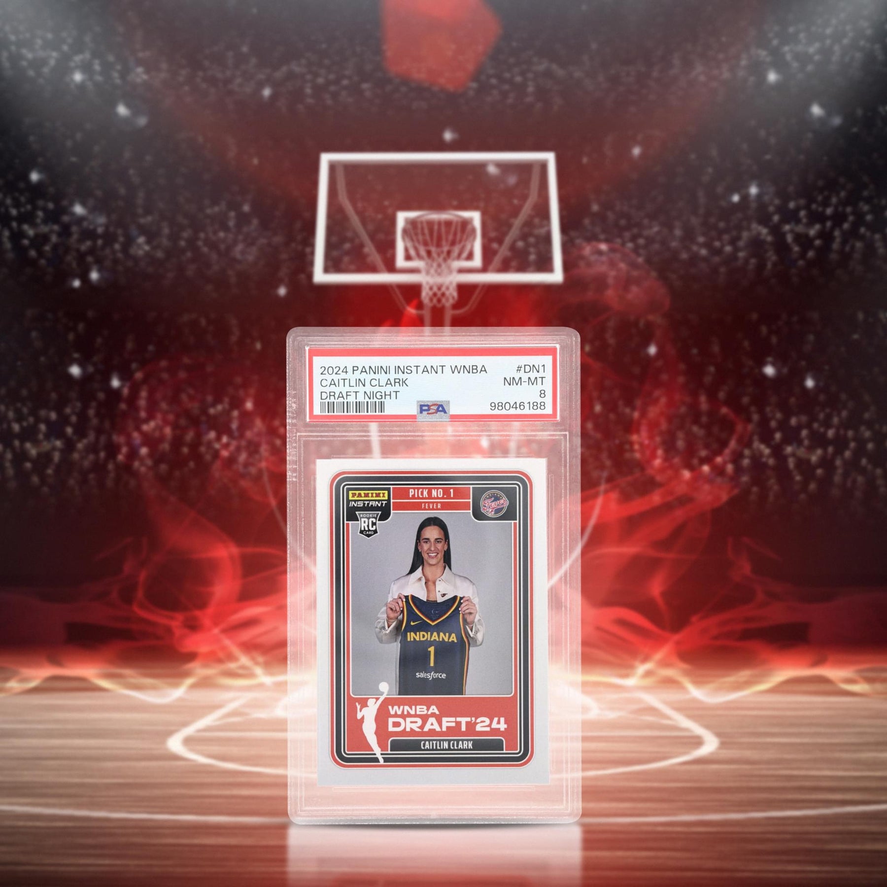 WNBA 2024 Panini Instant Caitlin Clark Draft Night #DN1 Rookie Card | PSA 8