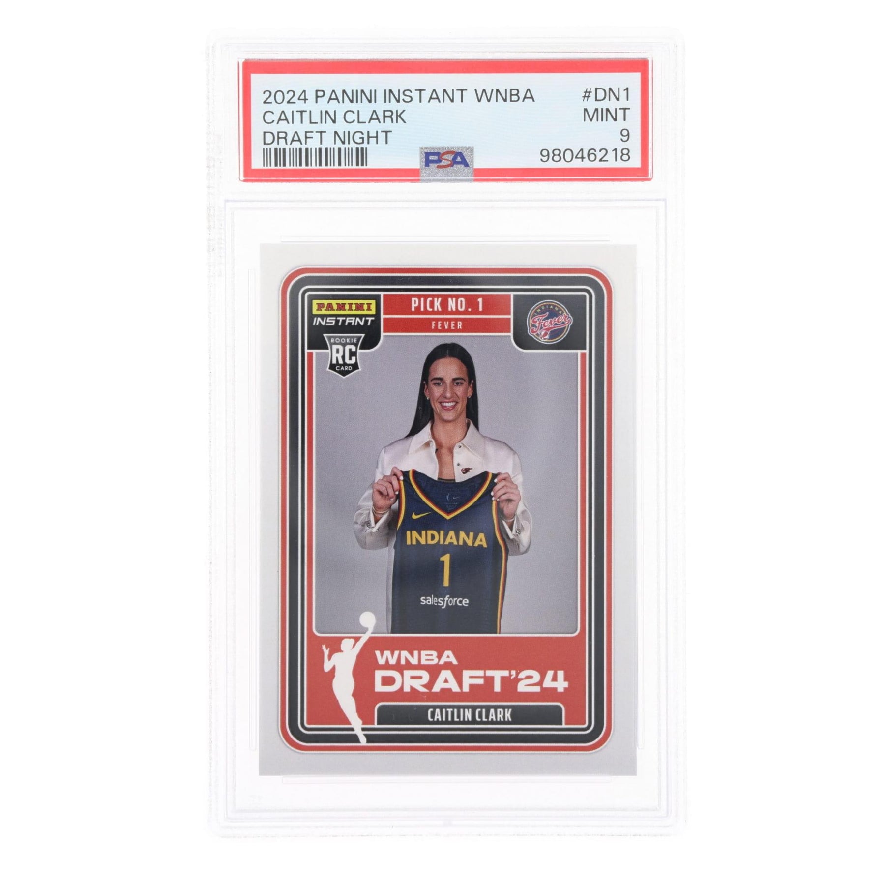 WNBA 2024 Panini Instant Caitlin Clark Draft Night #DN1 Rookie Card | PSA 9