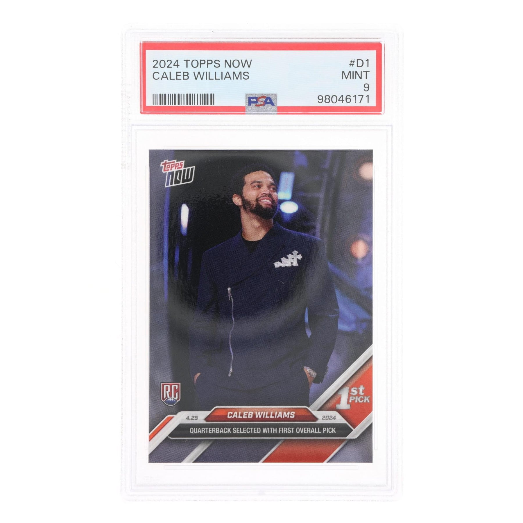 NFL 2024 Topps Now Caleb Williams #D1 Rookie Card | PSA 9