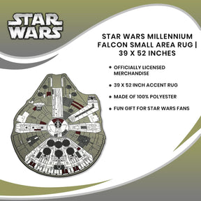 Star Wars Millennium Falcon Small Area Rug | 39 x 52 Inches