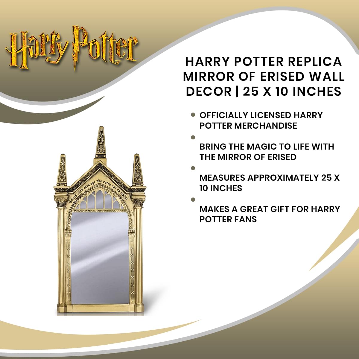 Harry Potter Replica Mirror of Erised Wall Decor | 25 x 10 Inches