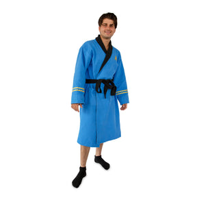 Star Trek: The Original Series Waffle-Weave Cotton Adult Bathrobe | Blue Medical