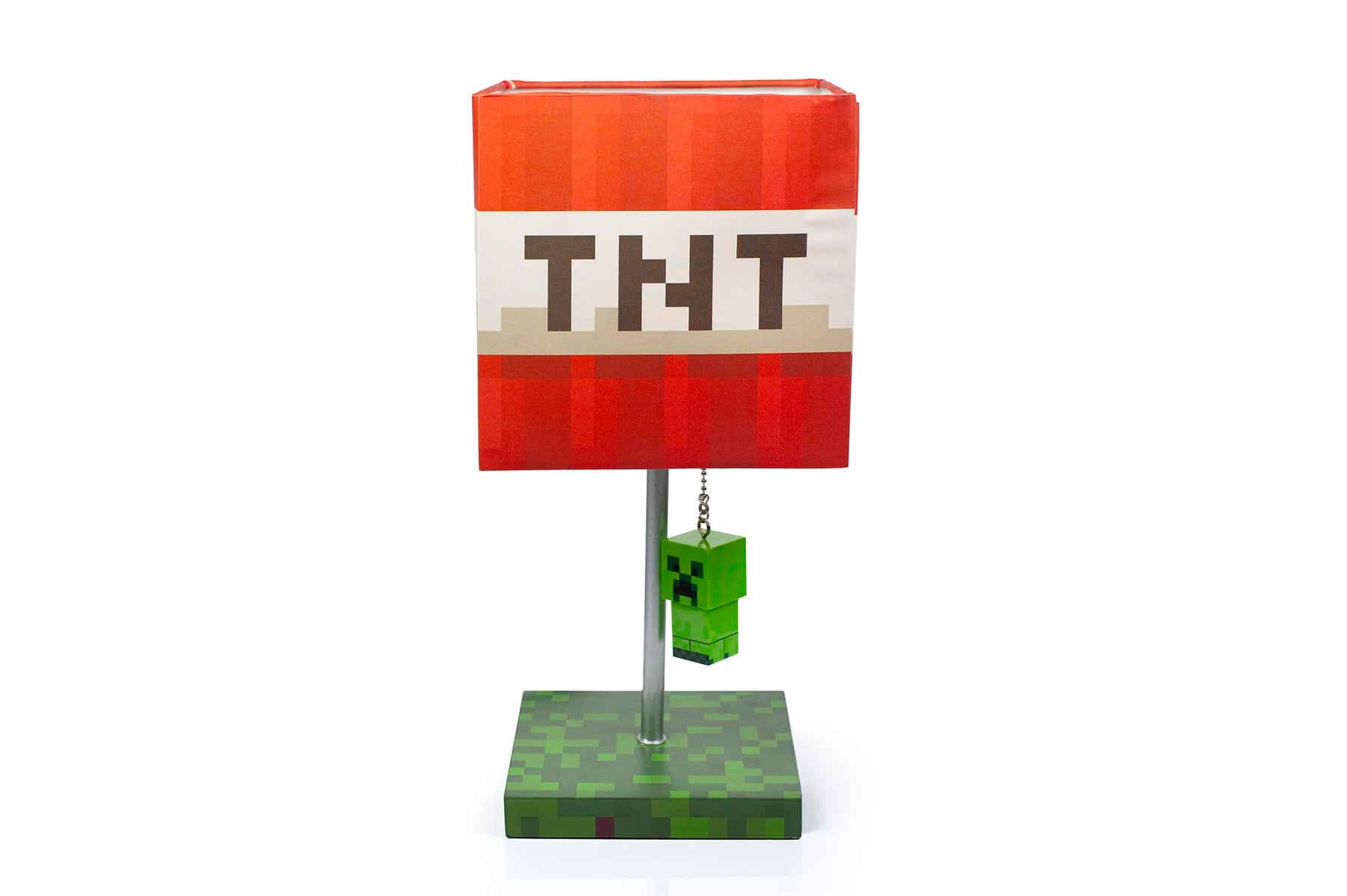 Minecraft TNT Block Desk Lamp with 3D Creeper Puller | 14-Inch LED Lamp Light