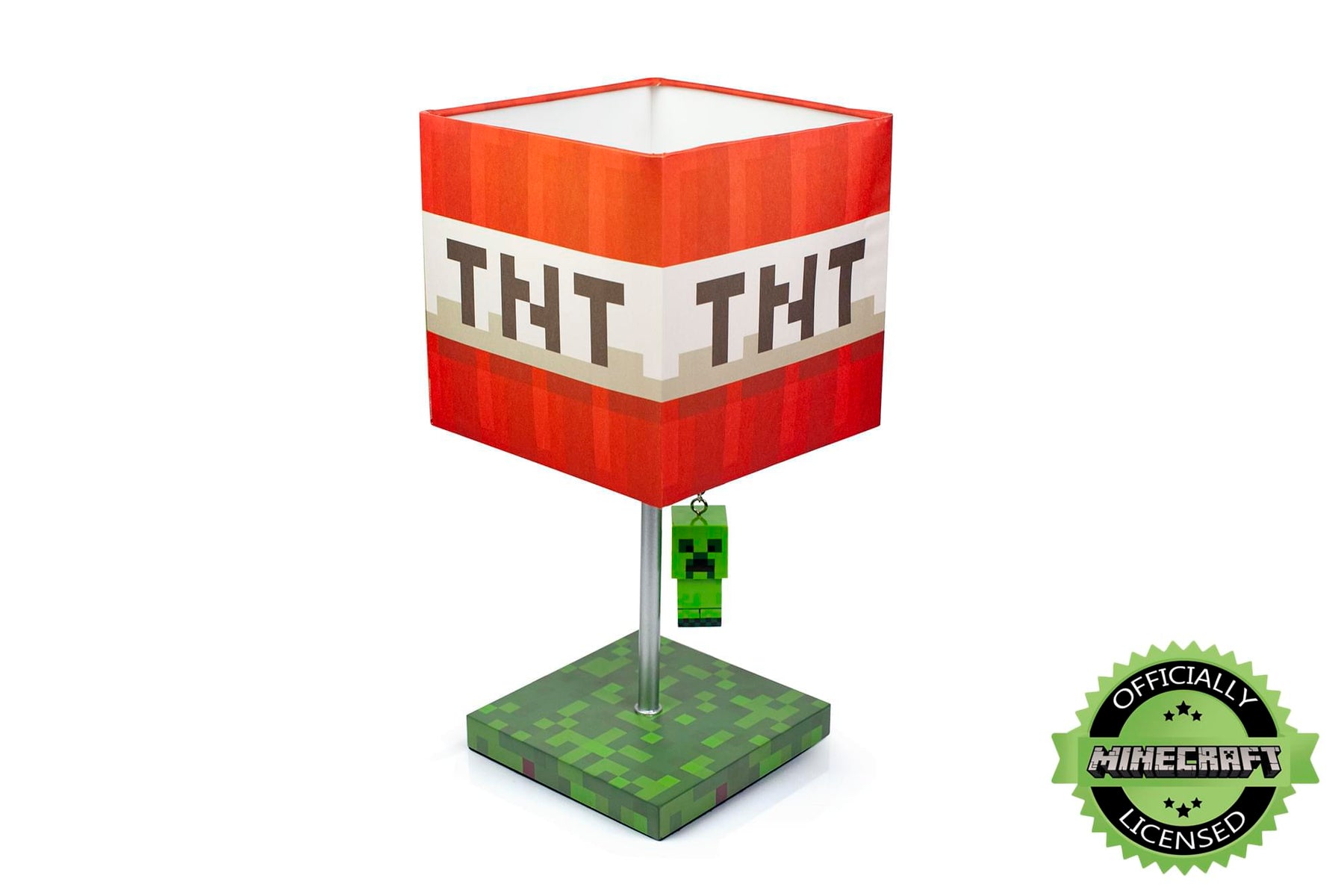 Minecraft TNT Block Desk Lamp with 3D Creeper Puller | 14-Inch LED Lamp Light