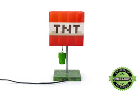 Minecraft TNT Block Desk Lamp with 3D Creeper Puller | 14-Inch LED Lamp Light