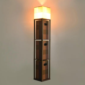 Minecraft Brownstone Torch Standing Floor Lamp and Storage Unit | 5 Feet Tall