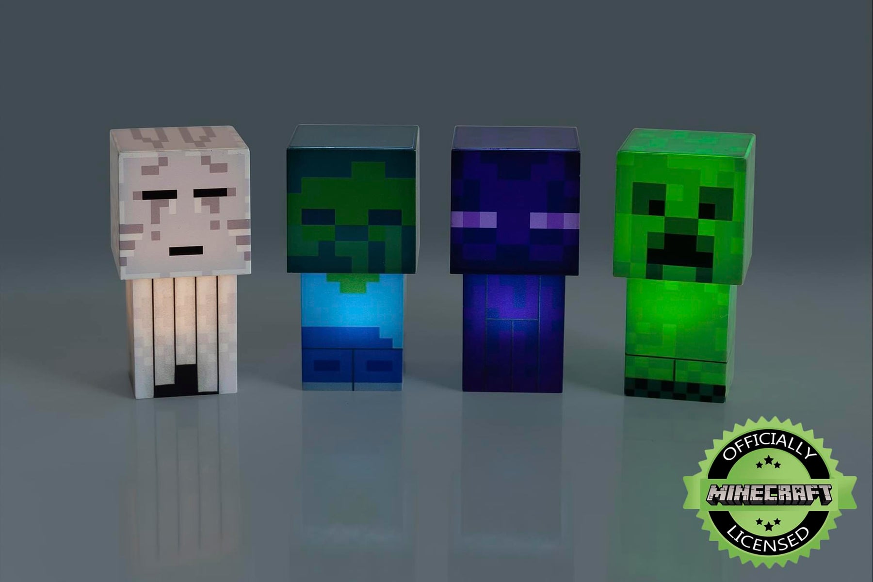 Minecraft Mini Mob 4-Piece Figure Mood Light Set | Battery Operated