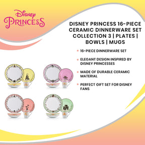 Disney Princess 16-Piece Dinnerware Set | Merida, Pocahontas, Moana, Snow White