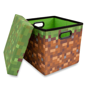 Minecraft 13-Inch Fabric Storage Bin Cube Organizers With Lids | Set of 4