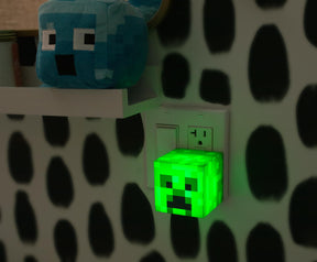 Minecraft Green Creeper Plug-In Nightlight with Auto Dusk to Dawn Sensor