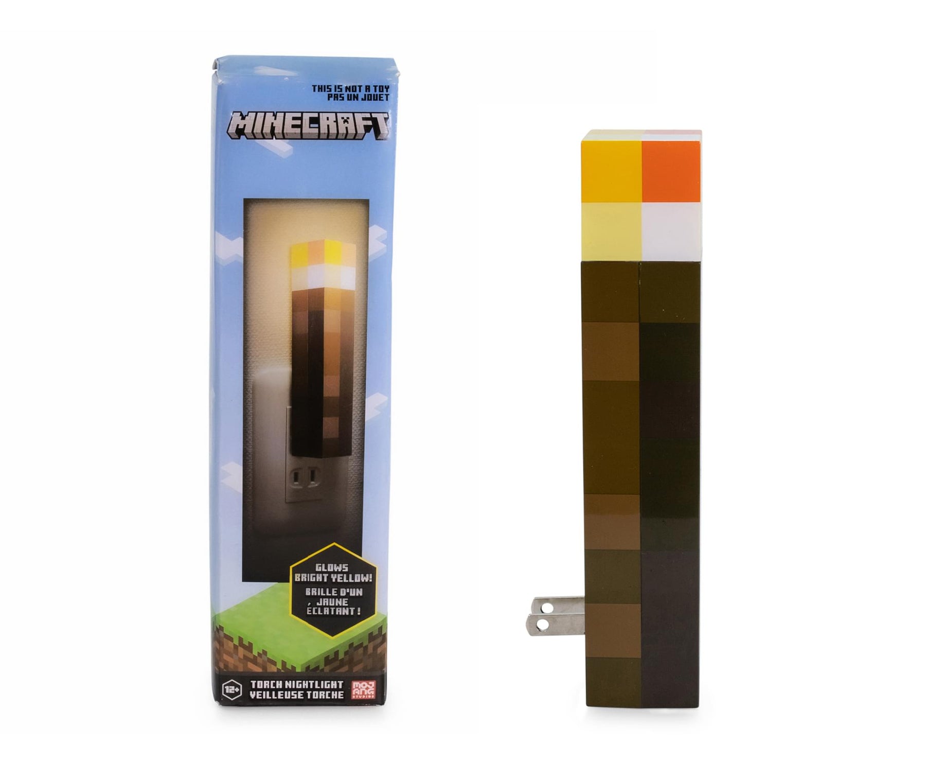 Minecraft Brown Stone Torch Plug-In Nightlight with Auto Dusk to Dawn Sensor