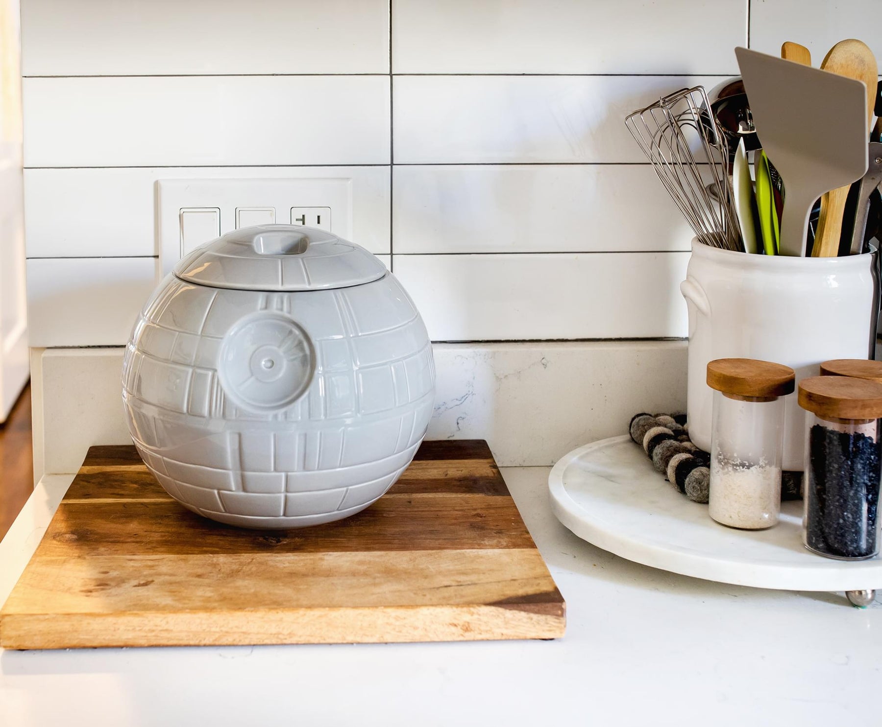 Star Wars Death Star Ceramic Cookie Jar Container | 10 Inches Tall