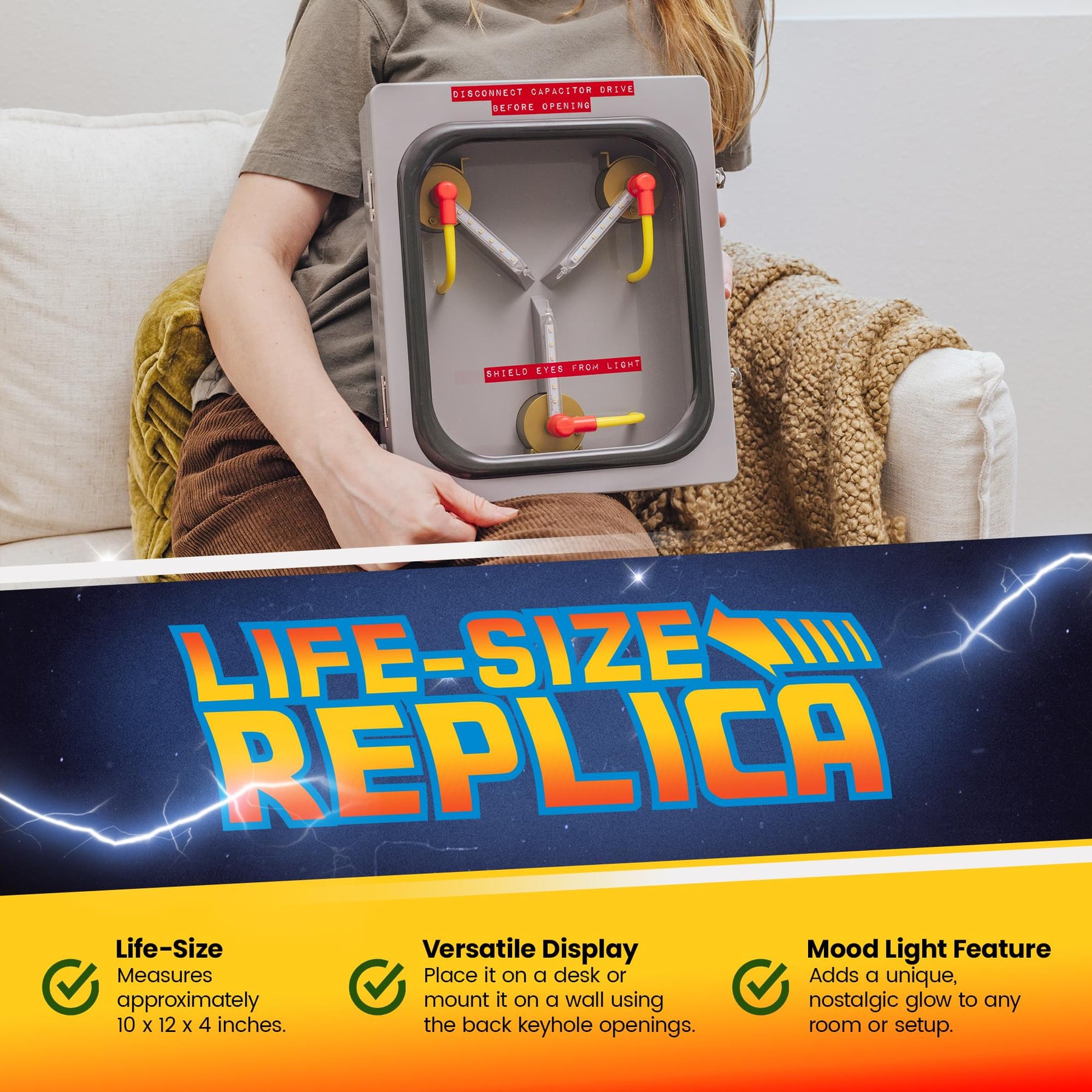 Back To The Future Life-Size 1/1 Scale Flux Capacitor Replica 12-Inch LED Mood Light