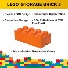 LEGO Storage Brick 8, Bright Orange