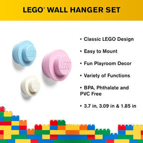 LEGO Wall Hanger Set |  Pink | Blue | White