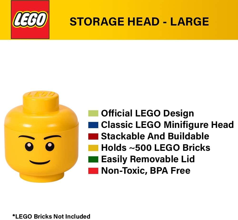 LEGO Large 9 x 10 Inch Plastic Storage Head | Silly