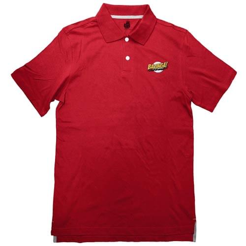 Big Bang Theory Bazinga Red Adult Polo Shirt