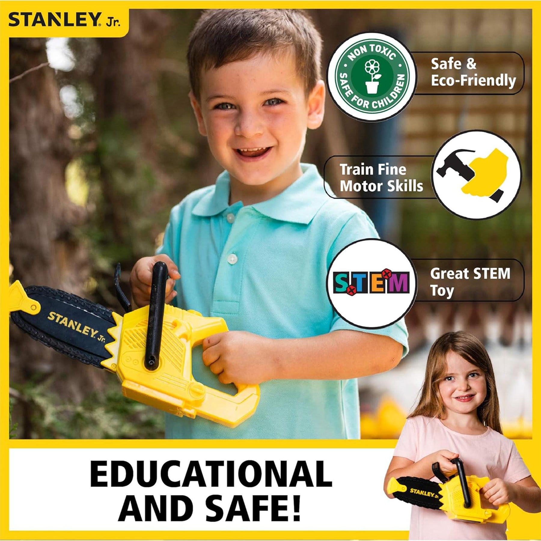 Stanley Jr. Battery Operated Toy Small Blade Chainsaw