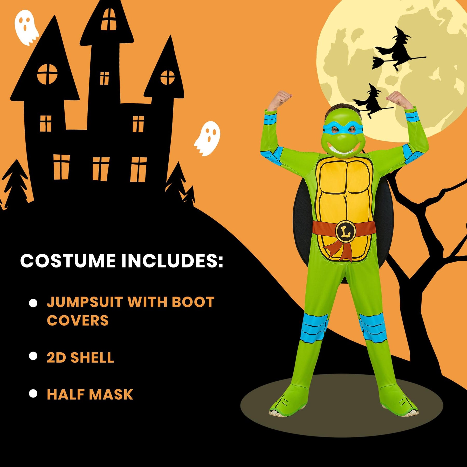 TMNT Leonardo Boy's Costume Jumpsuit and Mask